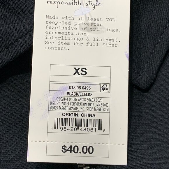 XS - Womens Cropped Zipper Jacket - A New Day - Black - Picture 3 of 6